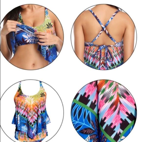 Floral & leaf Bikini Ruffle Colorful - Picture 3 of 11